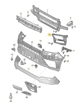 LEVÝ VODÍTKO NÁRAZNÍKU PŘEDNÍ VW CRAFTER 2017-..