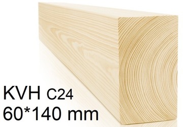 KVH 60x140 mm. Drewno konstrukcyjne C24, 5,00 m