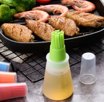 СИЛИКОНОВАЯ ЩЕТКА С КОНТЕЙНЕРОМ И ДОЗАТОРОМ МАСЛА ДЛЯ МЯСА НА ГРИЛЬ 60мл