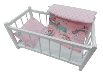 DREWNIANE ŁÓŻECZKO dla lalek + POŚCIEL - PRODUCENT