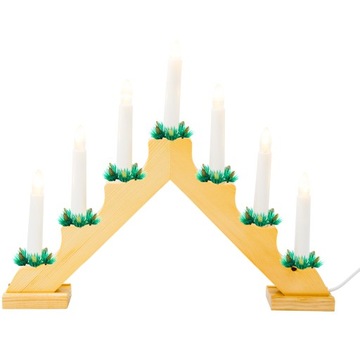 ŚWIECZNIK ADWENTOWY ŚWIECZKI ŚWIECE 7 LED LAMPKI