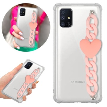Etui Antishock Blink do SAMSUNG M51 Łańcuszek Róż