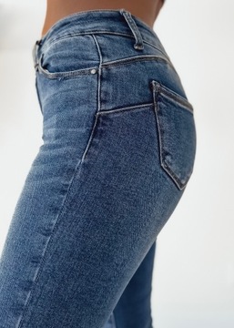 Jeansy spodnie damskie modelujące push up M Sara proste L/40 30 31 rozmiary