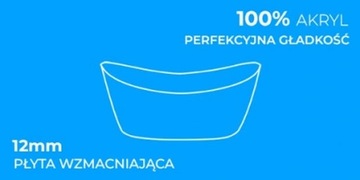 ОТДЕЛЬНОСТОЯЩАЯ ВАННА VIANA 511A БЕЛАЯ, ХРОМ ПЕРЕЛИВ, 150x75 СМ