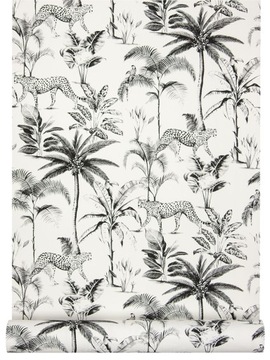 ОБОИ с ЧЕРНО-БЕЛЫМИ ТРОПИЧЕСКИМИ мотивами