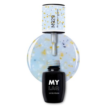 MYLAQ Niebiesko-czarno-złoty Lakier Hybrydowy My Sparkly Promise 5 ml