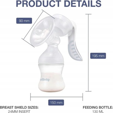 Ручной молокоотсос Edibaby Milk Pump, 130 мл, без Bpa