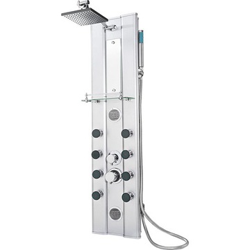 Panel prysznicowy z aluminium z 10 dyszami masującymi HYDROMASAŻ