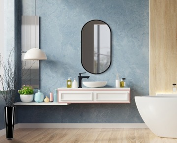 ОВАЛЬНОЕ ЗЕРКАЛО 100х50 УЗКАЯ АЛЮМИНИЕВАЯ РАМКА-ЛОФТ