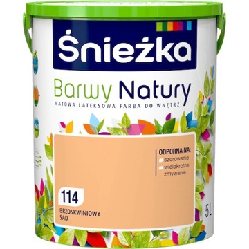 Śnieżka Barwy Natury Lateksowa Farba 114 brzoskwiniowy sad 5 L