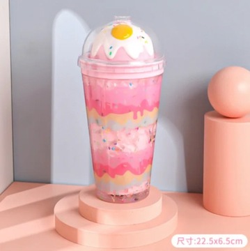 Lovely Bear Crushed Ice Cup, Creative Double Plastic Cup, Portable, Office