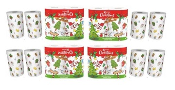 Ręcznik papierowy Mikołaj Świąteczny kuchenny 8 rolek CHRISTMAS