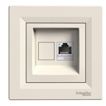SCHNEIDER ASFORA GNIAZDO RJ45 kat.6, UTP KREM Z/R