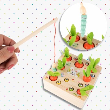 ДЕРЕВЯННАЯ ИГРА «СОБРАЙ МОРКОВЬ» ДЛЯ ДЕТЕЙ