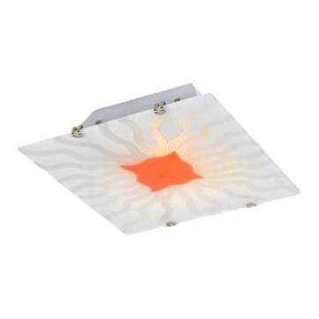 Lampa Sufitowa Pojedyncza Biała Kwadrat Metalowa
