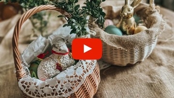 ПАСХАЛЬНАЯ КОРЗИНКА, МИШКА, ПЛЕТЕННАЯ КОРЗИНА С УШАМИ ДЛЯ ПОКОЛЕНИЯ, 15 СМ НАТУРАЛЬНЫЙ