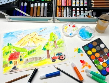 ХУДОЖЕСТВЕННЫЙ НАБОР ДЛЯ РИСОВАНИЯ НАБОР ЧЕМОДАНА ЕДИНОРОГ