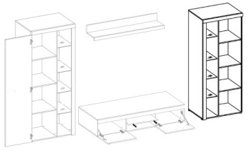 ШКАФ С ЗЕРКАЛОМ RUMI XL БЕЛЫЙ, 3 цвета