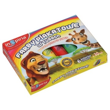 Тюбик с краской для плакатов INSPIRIA, 30 мл, 6 цветов, 3262