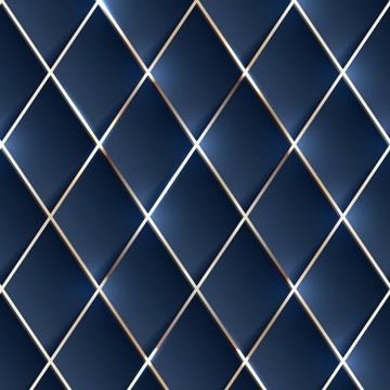 TAPETA GEOMETRYCZNA ARTDECO ZŁOTE ROMBY 3D 4135al