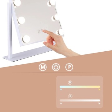 ЗЕРКАЛО ДЛЯ МАКИЯЖА ГОЛЛИВУДСКОЕ ЗЕРКАЛО НА ТУДАРНОМ СТОЛИКЕ 12 ЛАМПОК СО СВЕТОДИОДНОЙ ПОДСВЕТКОЙ