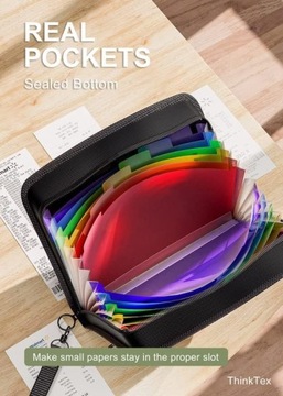 Органайзер-аккордеон для чеков, конвертов, писем ThinkTex, 13 карманов.