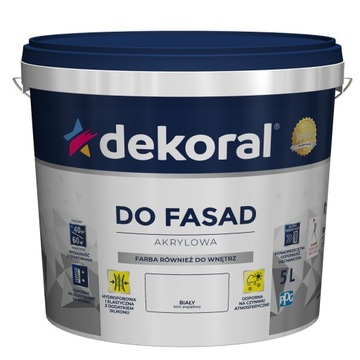 DEKORAL Farba fasadowa POLINIT śnieżnobiały 5L