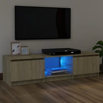 SZAFKA RTV KOMODA STOLIK PÓŁKA POD TV TELEWIZOR LED Dąb Sonoma 120x30x35,5