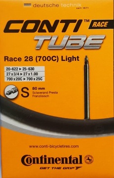 Dętka CONTINENTAL Race Light 700x20-25C 80mm