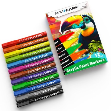 НАБОР АКРИЛОВЫХ МАРКЕРОВ ИЗ 12 НАБОРОВ Маркеры Маркеры Маркеры RAWMARK водостойкие