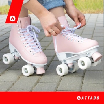Роликовые коньки ATTABO Serena женские розовые 39 гриф, безопасное торможение