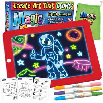 ГРАФИЧЕСКИЙ ПЛАНШЕТ ДЛЯ РИСОВАНИЯ, ЛЕЗВИЯ 12,5 ДЮЙМОВ, ШАБЛОНЫ, НЕОНОВЫЕ РУЧКИ XXL