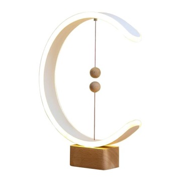 Drewniana lampa biurkowa LED Lampka nocna Syp