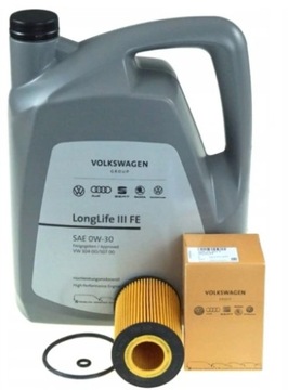 ZESTAW OLEJ VW GS55545M4EUR + FILTR OLEJU 03N115562B 1.6TDI 2.0TDI ORYGINAŁ
