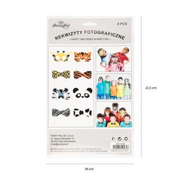 ФОТОКАБИНА ЖИВОТНЫЕ САФАРИ МИКС ДЕНЬ РОЖДЕНИЯ 8 шт.