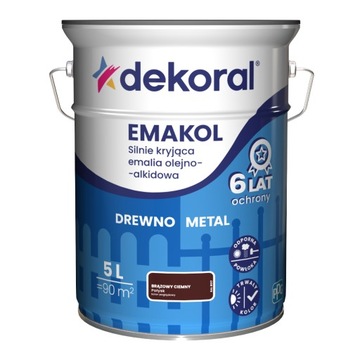Dekoral SILNIE KRYJĄCA Emalia do drewna i metalu brązowy ciemny 5L