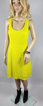 Nowa żółta neonowa sukienka ażurowa 32,XXS/34,XS