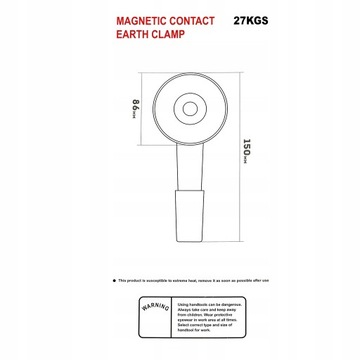 UCHWYT MASOWY MAGNETYCZNY MASA 500A 4' MIG TIG MMA