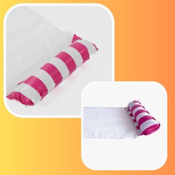 HAMAK WODNY MATERAC DO PLYWANIA ROZOWY FOTEL LEZAK PLAZOWY DMYCHANY