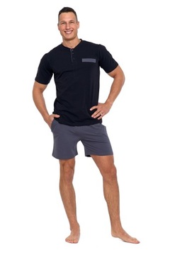 МУЖСКАЯ КОРОТКАЯ ХЛОПКОВАЯ ПИЖАМА ПОЛЬШОГО РАЗМЕРА MORAJ - XXXL