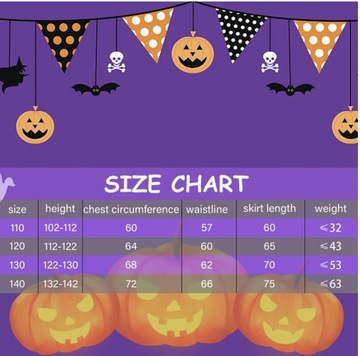 Kostium czarownicy dla dziewczynki na 140 cm przebranie