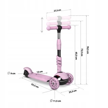 HULAJNOGA TRÓJKOŁOWA RICOKIDS CUBI - RÓŻOWA