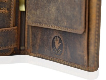 Мужской кожаный кошелек с узором Карп - в подарок