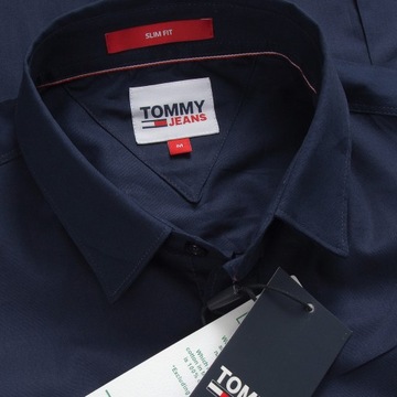Tommy Jeans koszula męska Tommy Hilfiger Slim Fit Granatowa r. M