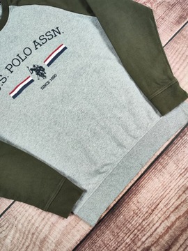 BLUZA U.S POLO ASSN MĘSKA SZARA CREWNECK CASUAL r. M