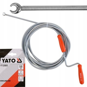 СПИРАЛЬ ДЛЯ ПРОЧИСТКИ КАНАЛИЗАЦИОННЫХ ТРУБ YATO 5MX6MM YT-25003