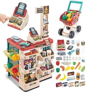 DUŻY SKLEP SUPERMARKET SKLEPIK KASA WÓZEK STRAGAN DŹWIĘKI
