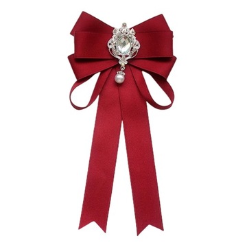 Muszka damska Bowknot Bowtie Klasyczna, jednokolorowa nastolatka, elegancka, ciemnoczerwona