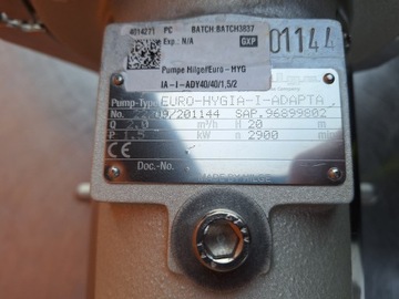 Водяной насос из нержавеющей стали, кислотостойкий, гигиенический, CIP, центробежный, Hilge, 1,5 кВт