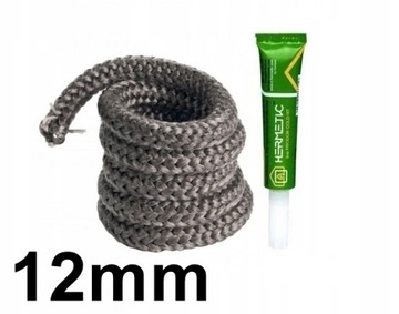 ZESTAW NAPRAWCZY DO KOMINKA SZNUR 12MM+KLEJ